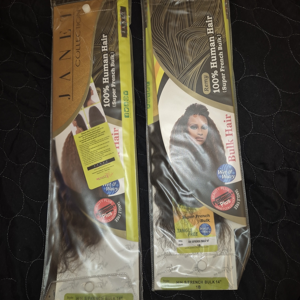 Janet Collection 100% Human Hair Bulk - Black 1B